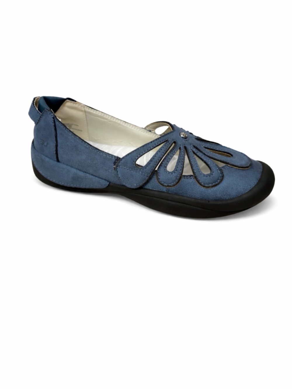 JBU Jambu Vegan Mary Jane Flats Blue Cutout Adjustable Comfort Shoes Womens 6.5
